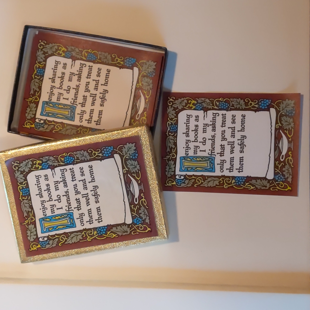 10 gummed bookplates
